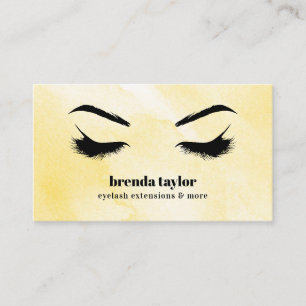 Watercolor Yellow Eyelash Browbar professional Business Card