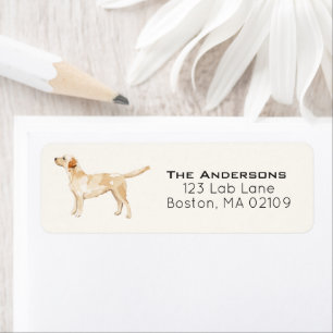 Watercolor Yellow Lab Silhouette Address