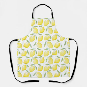 Watercolor Yellow Lemons Apron