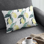 Watercolor Yellow Lemons Seamless Pattern Accent Pillow<br><div class="desc">Watercolor Yellow Lemons Seamless Pattern</div>