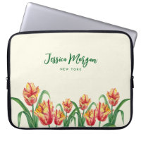 Watercolor Yellow Parrot Tulips Illustration