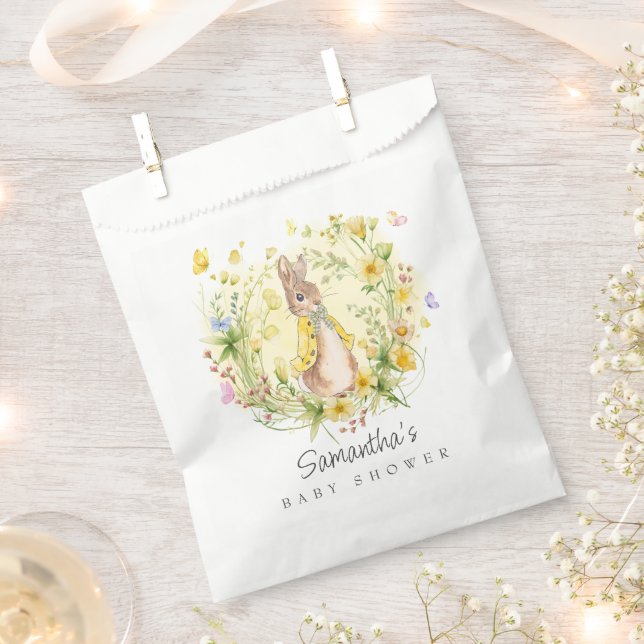 Watercolor Yellow Peter Rabbit Baby Shower  Favour Bag (Clipped)