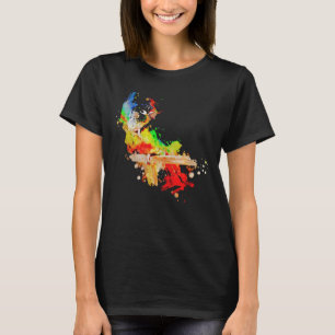 Watercolor Yellow Sided Green Cheek Conure Parrot T-Shirt