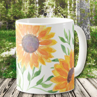  Watercolor Yellow Sunflowers 
