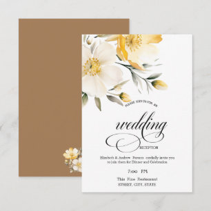 Watercolor Yellow White Flowers Rehearsal Dinner   Invitation