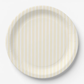 Watercolor Yellow white strip Baby Shower Paper Plate