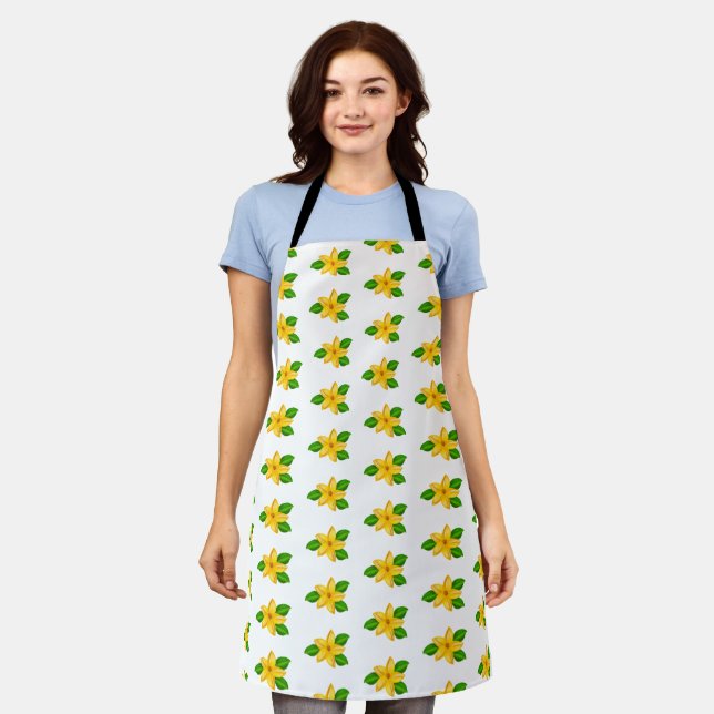 Watercolor Yellow Wildflower  Apron (Worn)