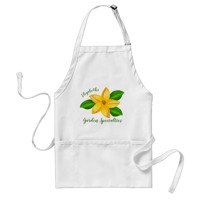 Watercolor Yellow Wildflower Digital Illustration Standard Apron (Front)