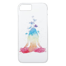 Watercolor Yoga Lotus Pose Phone Case