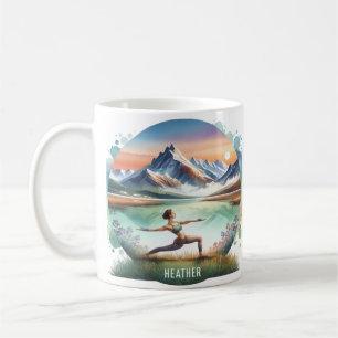 Watercolor Yoga Mug, Personalized Yoga Gift,  Coffee Mug