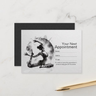 Watercolor Yoga Reiki One-Legged King Pigeon Pose Appointment Card