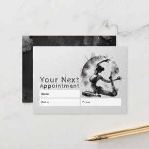 Watercolor Yoga Reiki One-Legged King Pigeon Pose Appointment Card