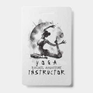 Watercolor Yoga Reiki One-Legged King Pigeon Pose Badge