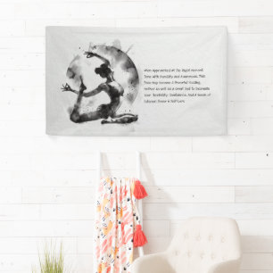 Watercolor Yoga Reiki One-Legged King Pigeon Pose Banner