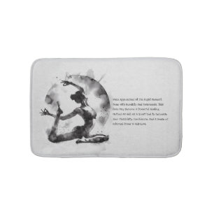 Watercolor Yoga Reiki One-Legged King Pigeon Pose Bath Mat