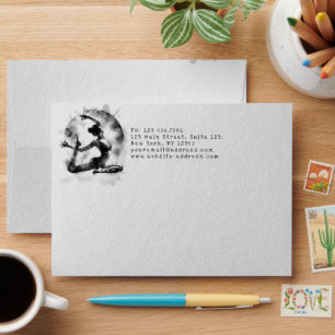 Watercolor Yoga Reiki One-Legged King Pigeon Pose Envelope