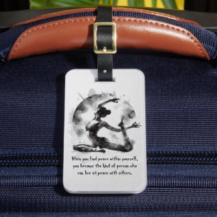 Watercolor Yoga Reiki One-Legged King Pigeon Pose Luggage Tag