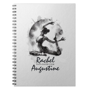 Watercolor Yoga Reiki One-Legged King Pigeon Pose Notebook