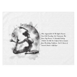 Watercolor Yoga Reiki One-Legged King Pigeon Pose Tablecloth