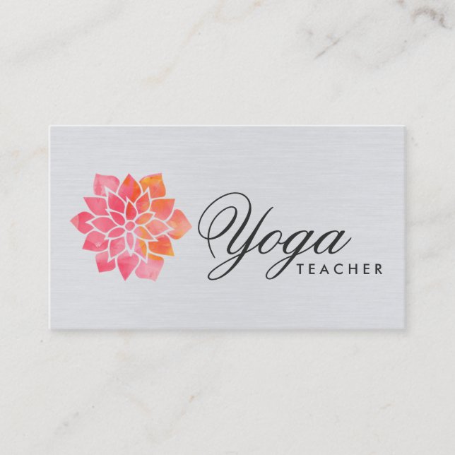 Watercolor Yoga Teacher Business Cards (Front)