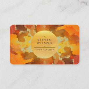 Watercolor Yoga Teacher Holistic Vintage Art Business Card