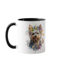 Watercolor Yorkie Yorkshire Terrier Pet Dog Mug