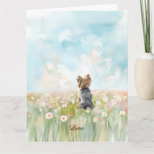 Watercolor Yorkshire Terrier Card, Sympathy Card