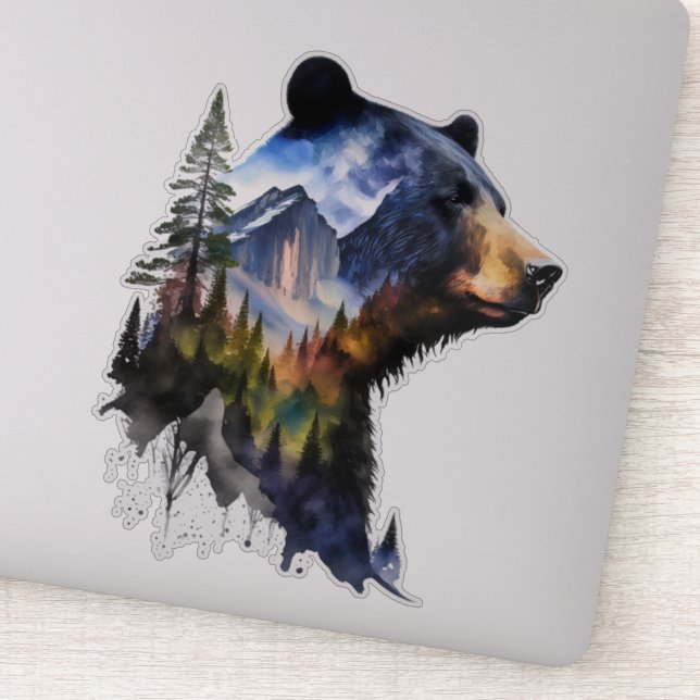 Watercolor Yosemite Black Bear (Detail)