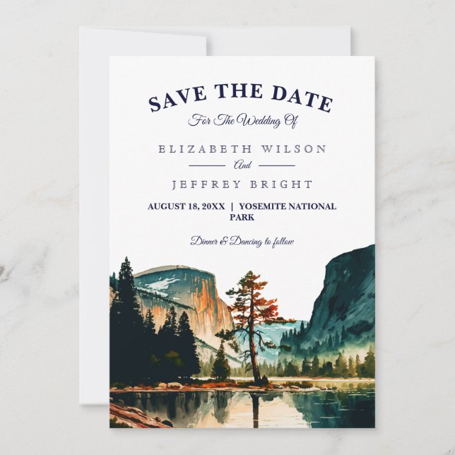  Watercolor Yosemite National Park Wedding Ca US I Invitation (Front)