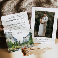 Watercolor Yosemite National Park Wedding Photo