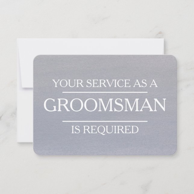 Watercolor Your Service Is Requested as Groomsman Invitation (Front)