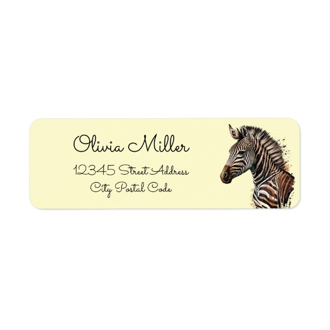 Watercolor zebra head decoration (Front)