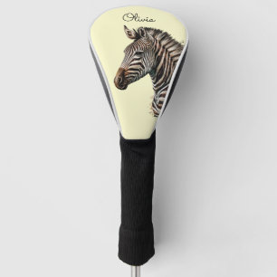 Watercolor zebra head decoration golf head cover