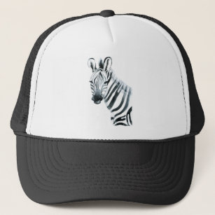 Watercolor zebra trucker hat