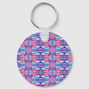 Watercolor Zigzag Pattern Keychain
