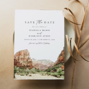 Watercolor Zion National Park Save the Date Invitation