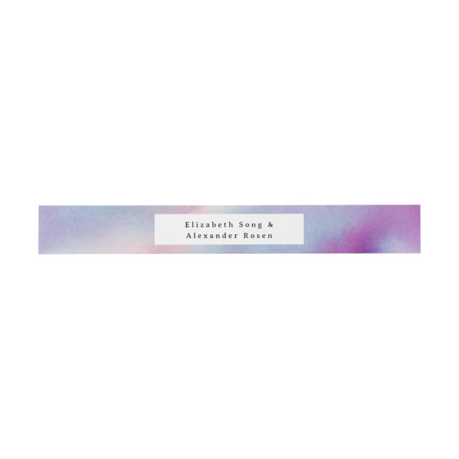 Watercolored Frame - Lavender Invitation Belly Band (Flat)