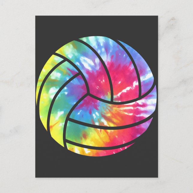 Watercolored Volleyball Player Hippie Colourful Postcard (Front)