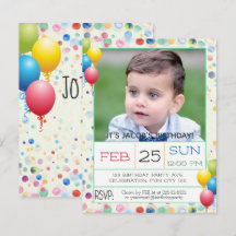 Watercolors and Balloons Photo Birthday Party