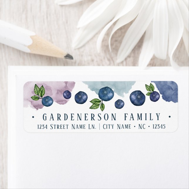 Watercolors and Blueberries Label (Insitu)