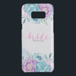 Watercolors Boho flowers Bouquet Uncommon Samsung Galaxy S8 Plus Case<br><div class="desc">Modern colourful boho watercolor flowers bouquet illustration with optional modern pink script typography-bride and monogram/name.
Idea for a wedding gift for a bride.</div>