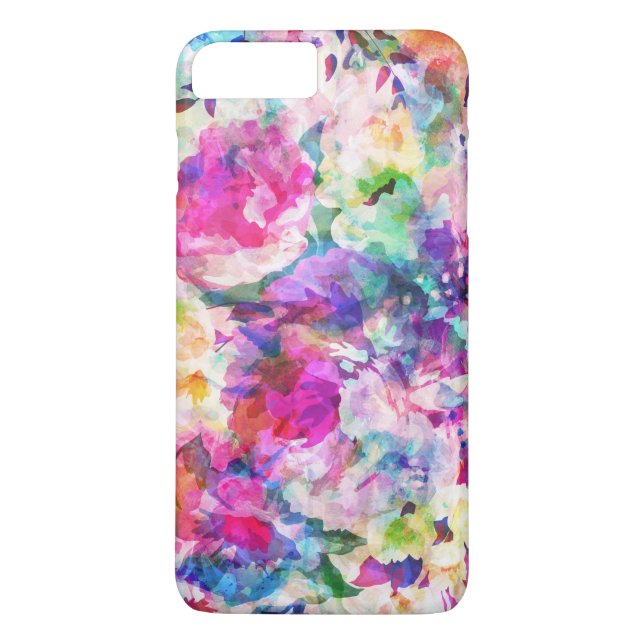Watercolors Colourful Flowers Collage Case-Mate iPhone Case (Back)