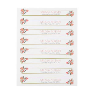Watercolors Colourful Flowers Wedding Frame Wraparound Address Label