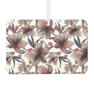 Watercolors Crimson Floral on White Air Freshener