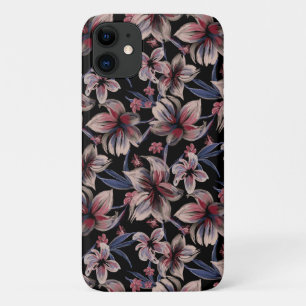 Watercolors Crimson on Black  iPhone 11 Case