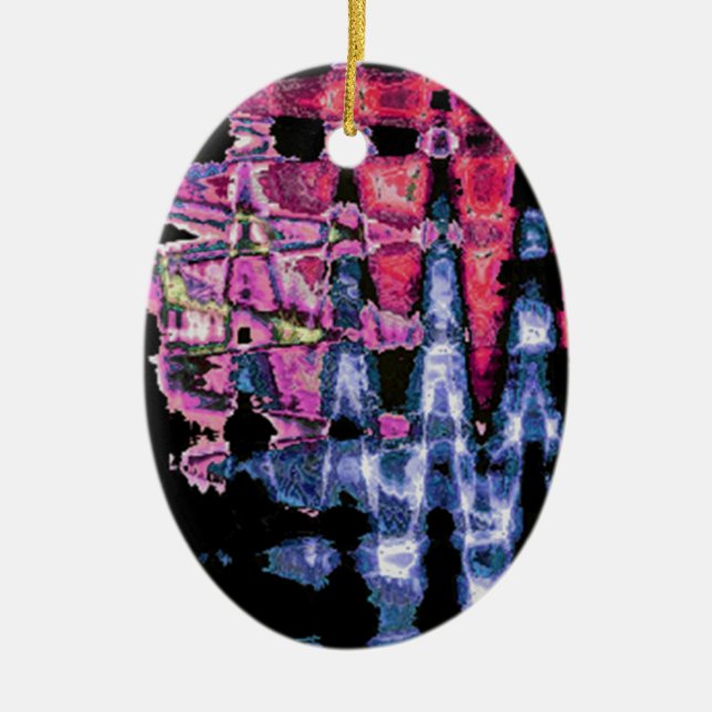 Watercolors design ceramic ornament (Front)