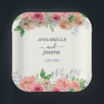 watercolors Florals Modern Botanical Wedding Paper Plate<br><div class="desc">Add a touch of elegance to your big day with our 'Pink Florals Modern Botanical Wedding' collection. Featuring soft pink florals and contemporary botanical designs, this collection brings a fresh, sophisticated vibe to your wedding decor, invitations, and accessories. Perfect for couples who want a modern yet romantic feel for their...</div>