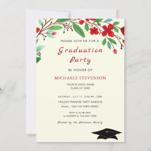 Watercolors Graduation Invitation Design Your Own