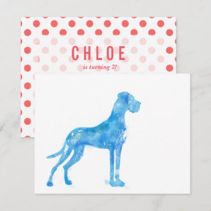 Watercolors Great Dane Invitation