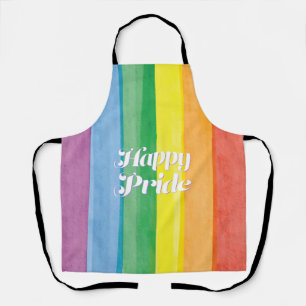 Watercolors Happy Pride Rainbow Apron